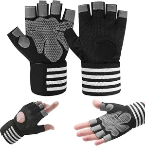 Weightlifting Gloves – Ultralight Non-Slip Fitness Gloves with Thick Padding & Wrist Support – Durable Training for Gym, Powerlifting, Pull-Ups & Strength Workouts | Black, Large
