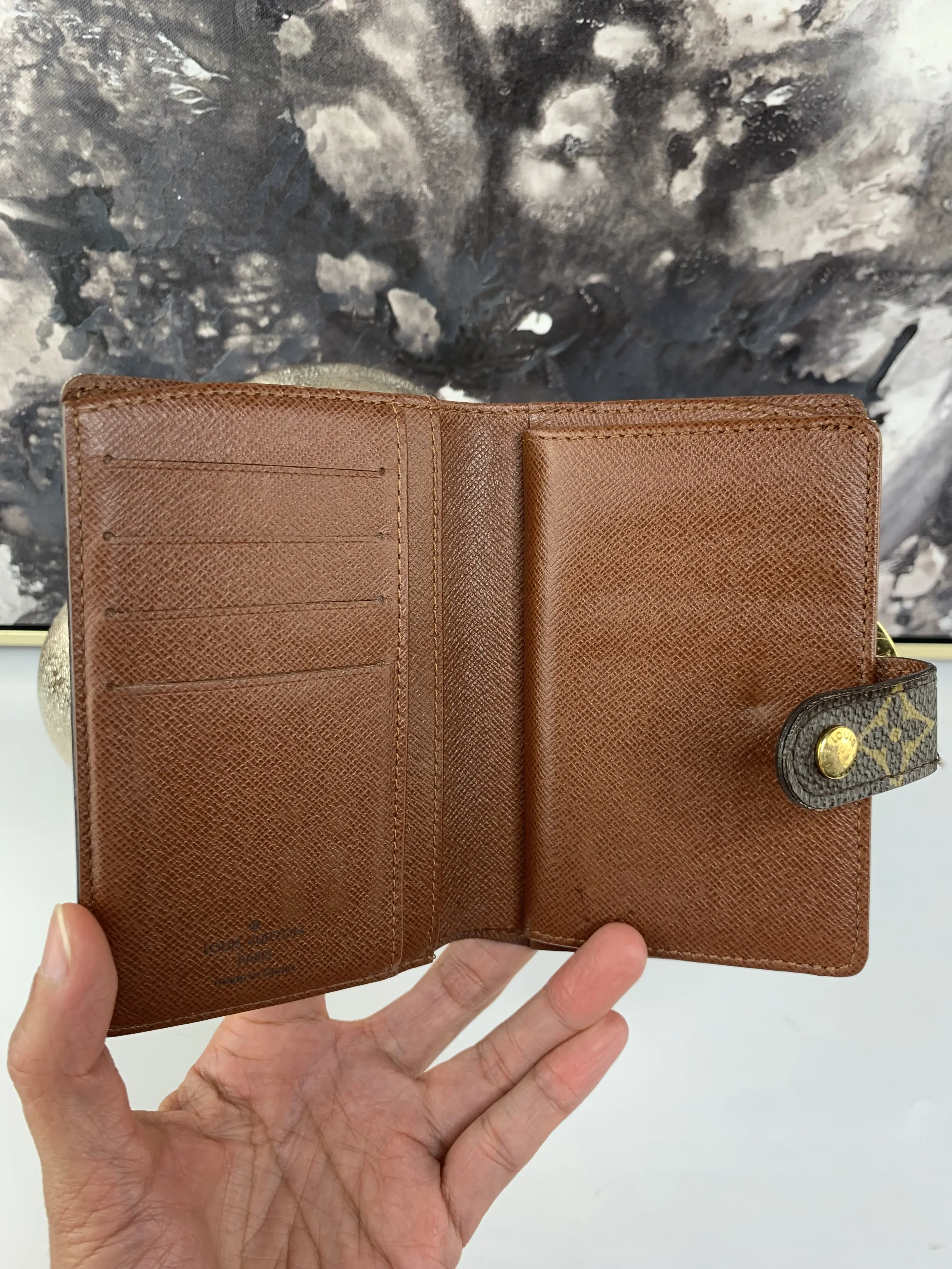 Pre-owned Louis Vuitton canvas Small Leather Goods KIsslock Short Compact Wallet