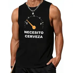 Men's Unique Vests NECESITO CERVEZA Spanish Beer Slogan Funny Casual