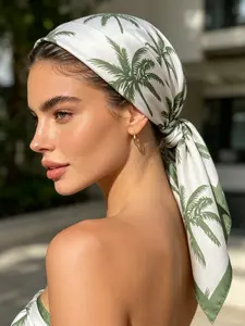 Women's Coconut Tree Headscarf, Summer Beach Accessory, Versatile Hair Tie, Bikini Top, Shawl, Waist Scarf, Fashionable and Practical