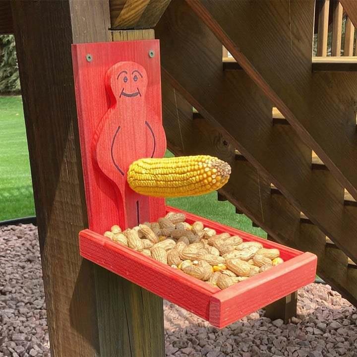 New Product Squirrel Feeder Tray Wooden Craft Squirrel Feeder