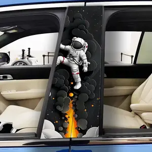 2-Piece Space Astronaut 3D Art Car Stickers: 2-Piece Set - Waterproof, Scratch Resistant, Suitable for All Models - Auto Parts and Holiday Decorations Suitable for All Vehicles, Suitable for Laptops, Cars, Car Decals