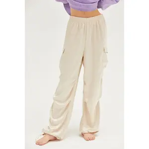 HYFVE Approach Satin Drawstring Hem Cargo Pants