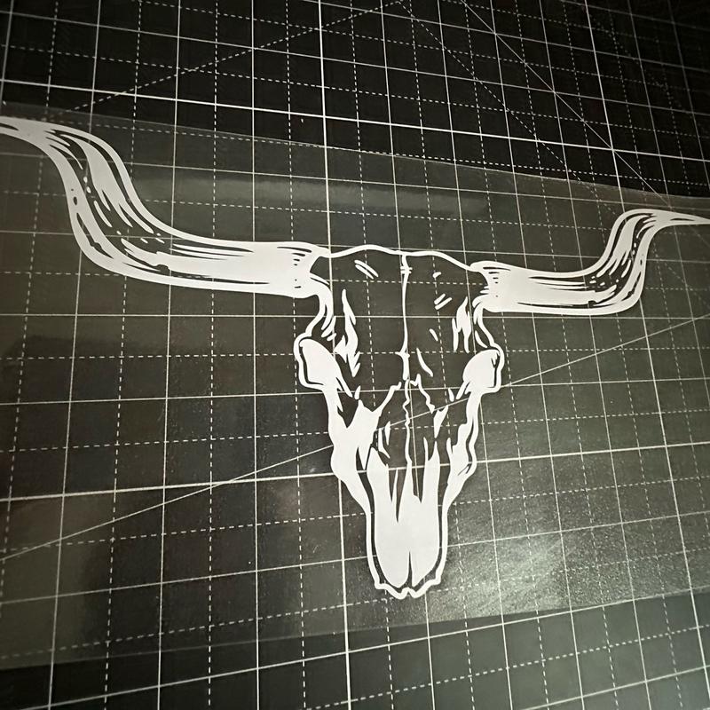 Weatherproof Vinyl Decal for Trucks or Cars Smaller Bull Skull Design 12x6 Inches Vehicle Exterior Decoration Durable and Versatile