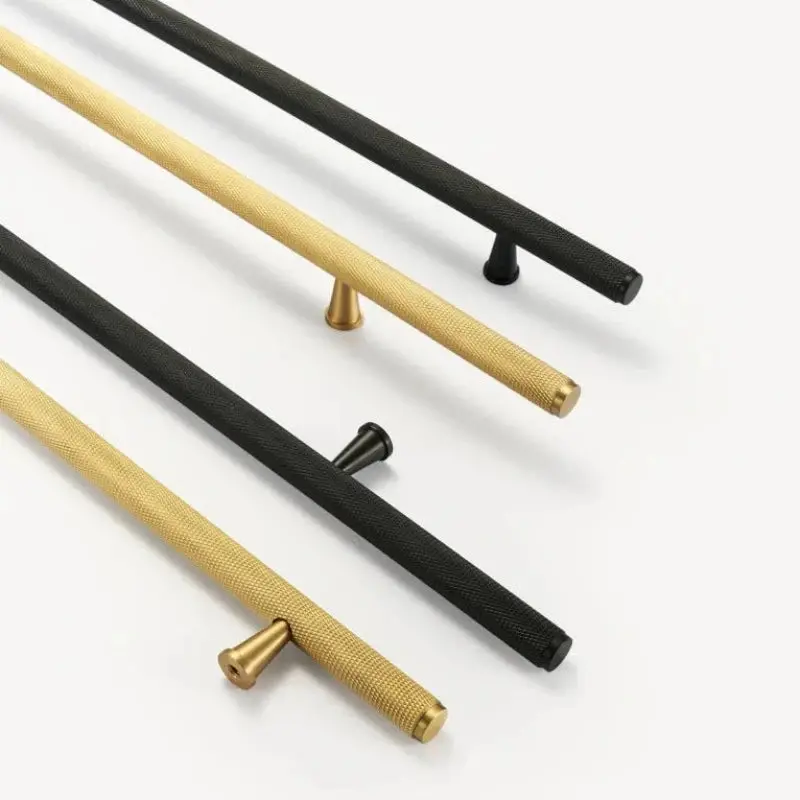 Modern Knurled Solid Brass Appliance Pull