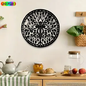 1pc Celtic Cross Metal Wall Art, Circular Celtic Cross wall Scupltures Mural, Intricate Craftsmanship, Perfect for St Patricks Day, Christmas Decor, Perfect for Living Room Bedroom Office Decor, Ideal Gift for Celtic Culture Enthusiasts.