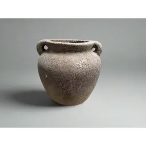 Grey Terracotta Handle Vase