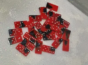 Red & Black Epoxy Domino Set