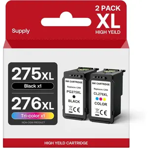 PG-275XL CL-276XL Ink Replacement for  275 and 276 Ink Cartridges Compatible for TS3500 TS3520 TS3522 TS3700 TS3720 TS3722 TR4700 4720 TR4722 TR4723 Printers (1 Black, 1 Tricolor)