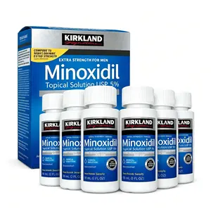 6pcs Kirkland Signature 5% MinoxidilExtraStrengthHairRegrowth Treatment - Men's USPTopicalLiquidwithDropper, PeppermintCastorRosemaryBiotinHaircareFormula