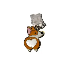 Corgi Dog Heart Butt Dust Plug Charm Cellphone Smartphone Charm Cellphone Accessory