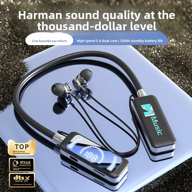 2025 Neckband Wireless In-Ear Earphones - Bluetooth, Long Battery Life, Sports Running Compatible Electronic Headset