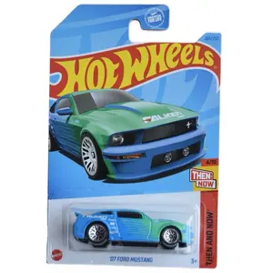 Hot Wheels '07 Ford Mustang Falken Then and Now Series 4/10 Collectible Die-Cast--=%2=- Car=%2=-- Green & Blue Model--=%2=- diecast=%2=----=%2=- car=%2=-- diecast car
