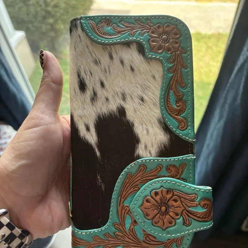 Myra hide and leather wallet