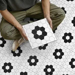 and Tile Stickers, Geometric, Removable and Reusable, Thick Matte PVC, Waterproof and Durable, Easy to Clean, Ideal for Kitchen and Bathroom Decor