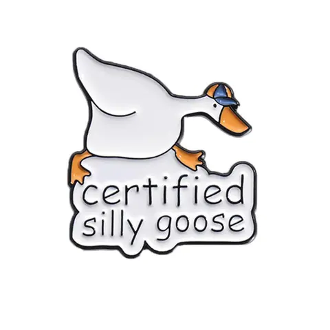 Cute Goose Design Alloy Brooch Pin, Letter & Animal Design Brooch, Emblem Badge Decoration, Fashion Accessories for Men & Women Valentine's Day Gift