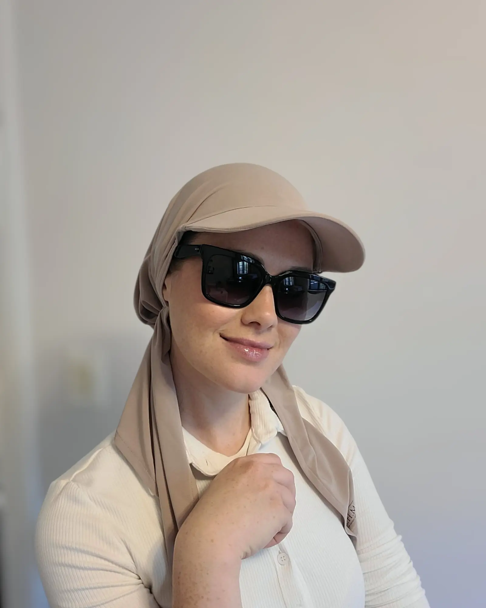 Swimming Pretied Scarf With Visor With Shorter Tails