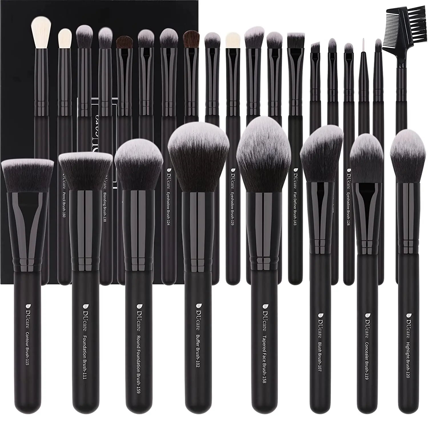 Professional Makeup Brushes Set 27Pcs Makeup Brush Set Premium Synthetic Kabuki Foundation Blending Face Powder Blush Concealers Eye Shadows Brushes DUcare