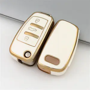Car Key Case Cover, Car Key Protector, Key Fob Protector, Car Key Accessory, Fashionable Key Cases Suitable for Girls, TPU Car Key Case for Audi A1 A3 A6 C5 C6 Q3 Q2 Q7 TT TTS R8 S3 S6 RS3 RS6 A4, Key Covers For Car Keys, Car Key Holder