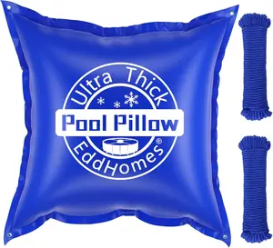 4x4ft Pool Pillow for Above Ground Pools, 0.5mm Extra Thick &  Cold-Resistant Poo l Pi llows for Closing Winter, Pool Pillow for Winterizing to Last  Season(with 33ft Rope)