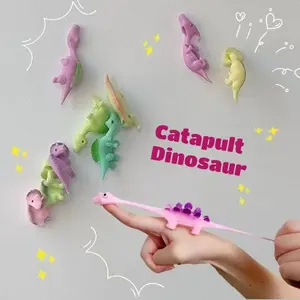 20pcs Slingshot Dinosaur Finger Toys Sticky Party Favors, Kids Prizes Goodie Gift Bag Stuffer Fillers, Bulk Squishy Stretchy Dinosaur Toys for Kids Treasure Box Easter Egg, Birthday Game Rewards Hands Soft Rubber gift