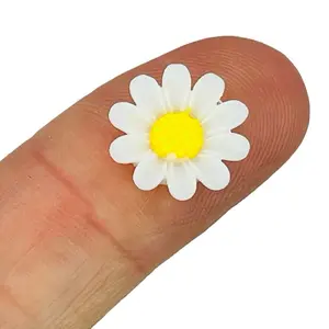 White Sunflower Mini Nail Charms for DIY, No Hole, Flat Back, Nail Art, Nail Charms, Hobbies-20ML
