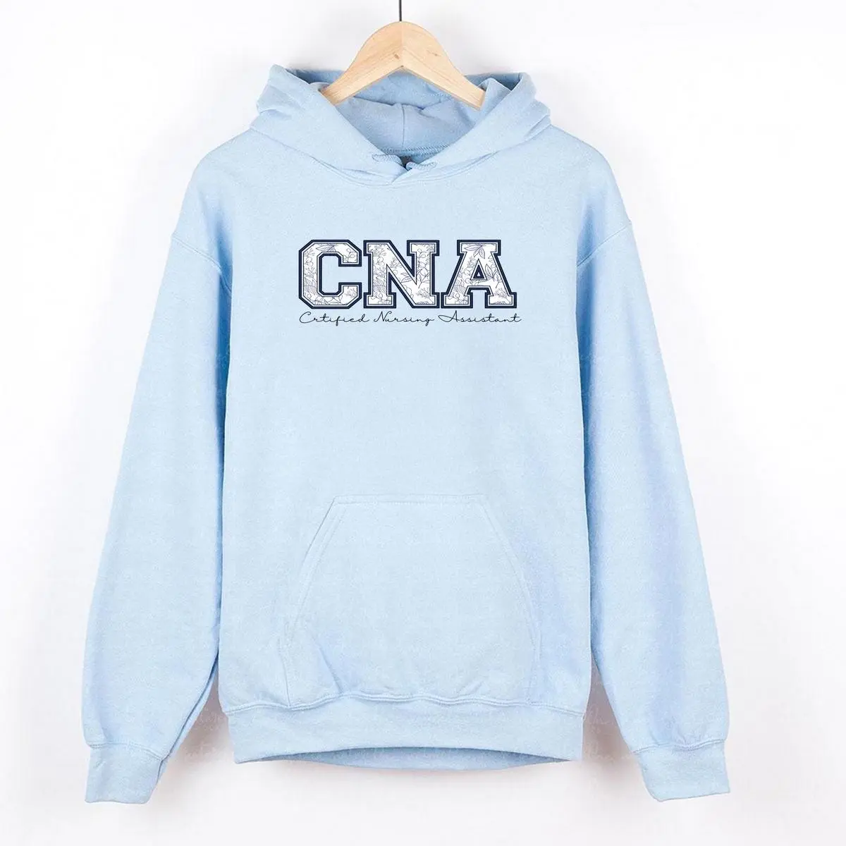 Women's Medical Theme Graphic Print Crew Neck Cotton Hoodie Sweatshirt - CNA Gifts for Certified Nursing Assistants, Multi-Size Top for Men & Women, Cotton Top