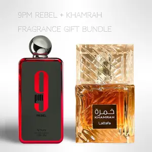 9PM Rebel + Khamrah 100ml (3.4oz) - Fragrance Collection Starter Pack - Fragrance Gift Bundle