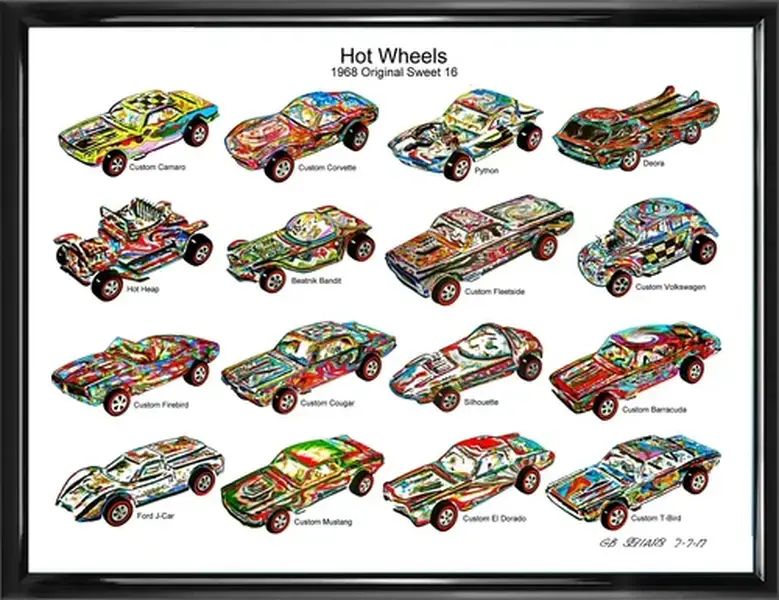Hot Wheels Sweet 16 Redline Race Car Poster Print Wall Art