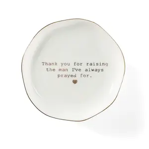 Mother of Groom Ring Dish, Ceramic Jewelry Dish Plate Christmas Birthday Mother's Day Wedding Gifts for Mother of Groom from Bride