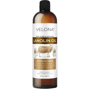 velona Lanolin Oil USP Grade 8 fl oz | 100% Pure and Natural Carrier Oil | Refined, Cold pressed | Skin, Hair, Body & Face Moisturizing
