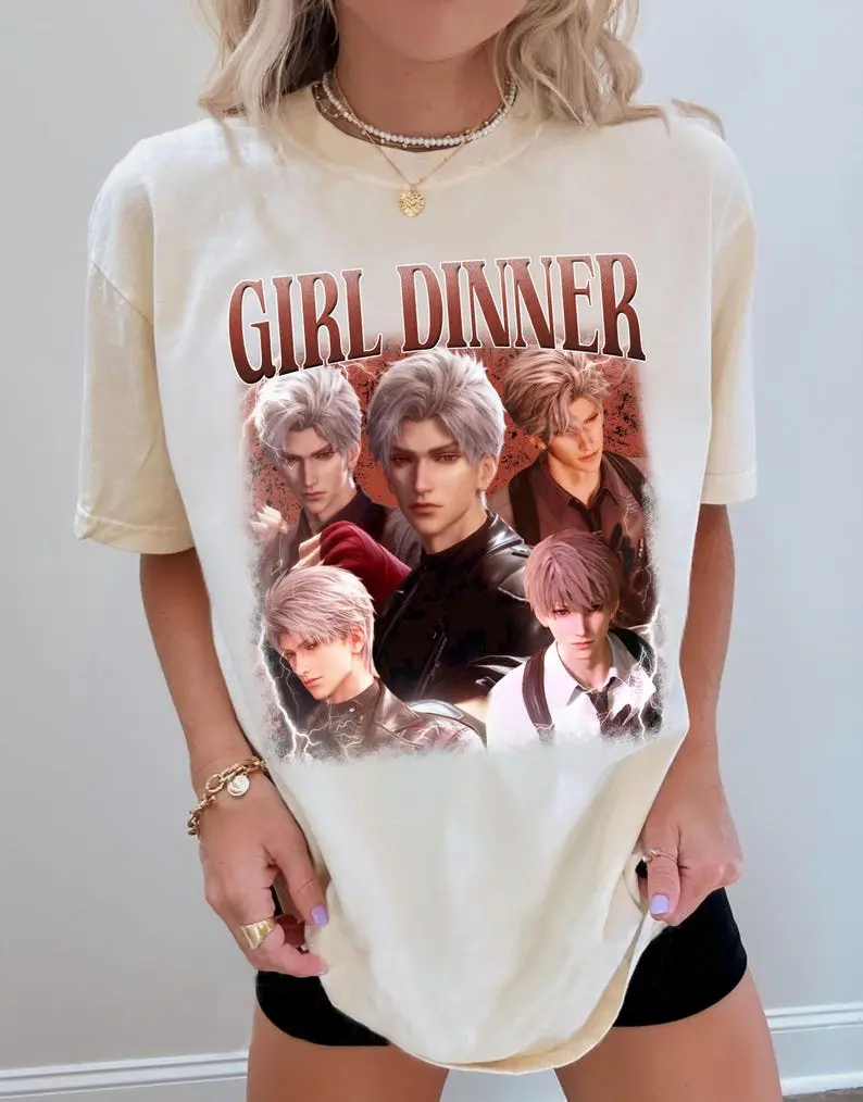 Comfort Colors Vintage 90s Graphic T-Shirt, Girl Dinner Sylus Love and Deepspace, Unisex