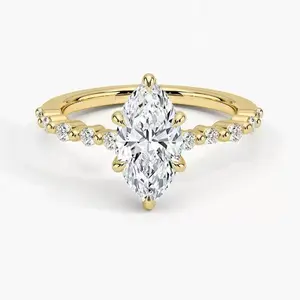 Lab-grown diamond, 11061, 3 ct; color: D; clarity: VS1; marquise cut cultivated diamond ring; IGI; light luxury, premium feel; versatile for everyday wear; gift for myself; engagement/proposal diamond ring; S925 sterling silver.