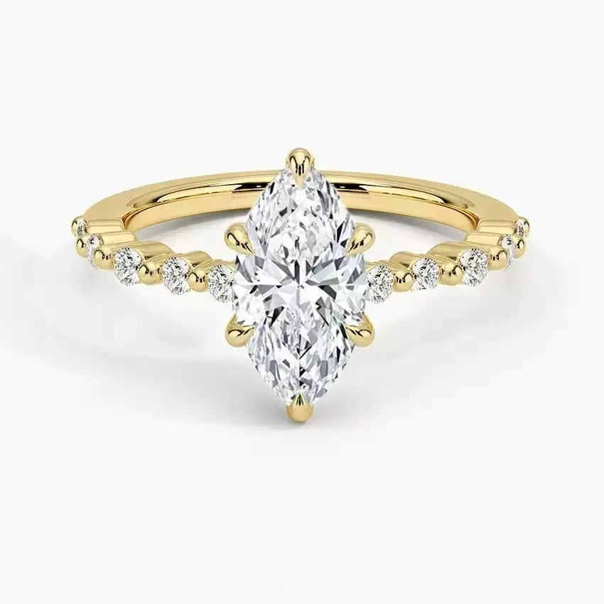 Lab-grown diamond, 11061, 3 ct; color: D; clarity: VS1; marquise cut cultivated diamond ring; IGI; light luxury, premium feel; versatile for everyday wear; gift for myself; engagement/proposal diamond ring; S925 sterling silver.