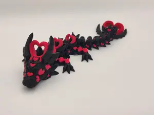 9" Dark Heart Baby Dragon – 3D Printed Articulating Fidget Toy