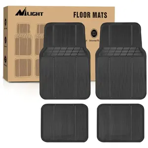 Nilight Rubber Floor Mats For Cars Trucks SUVs Universal Trim to Fit