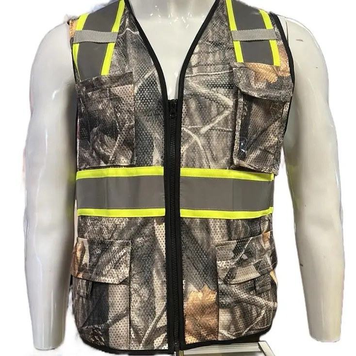Camouflage Hi-Vis Safety Vest  with Reflective stripes , and Durable Design for Safety and Versatility.