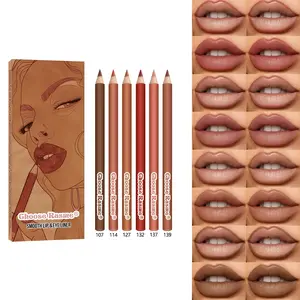 Waterproof Matte Lip Liner Set - 6PCS Long-Lasting, Smudge-Proof, High-Pigment Creamy Pencils for Defining & Filling Lips