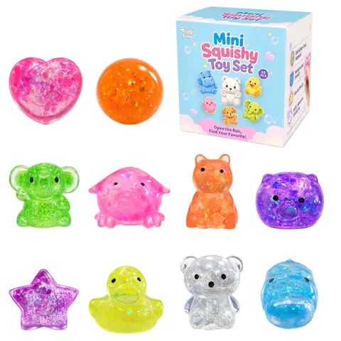 Toggilulu 10PCS Non-toxic Squishy Sensory Fidget Toys for Kids Above 12, Cute Slow-Rising Mini Animal Toys, Soft Stretchy Pocket-Sized Collectibles, Birthday Party Favors, Adorable Gifts, Convenient-to-Carry Gift Box Set