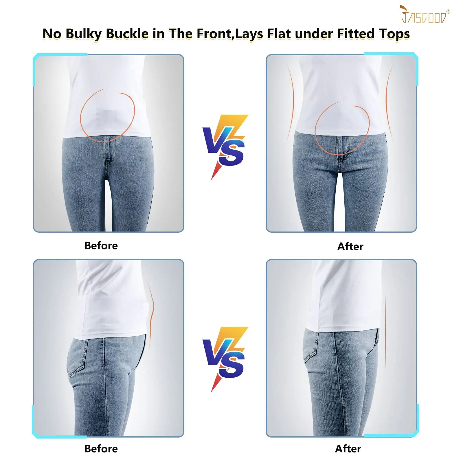 JASGOOD Women No Show Stretch Belt Invisible Elastic Web Strap Belt for Jeans Pants Dresses with Flat Buckle Adjustable Belt Set JASGOOD Women No Show Stretch Belt Invisible Elastic Web Strap Belt for Jeans Pants Dresses with Flat Buckle Adjustable Belt Set