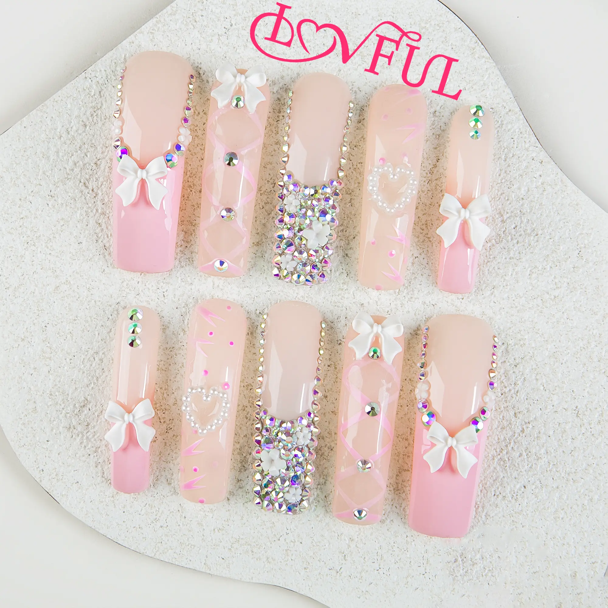 Lovful | Curved Mid Length 1.7" Eagle & Hawk Curve Claw Handmade Acrylic Press On Nails #DealsForYouDays | 10PCS Reusable, Salon Quality,H26-H217