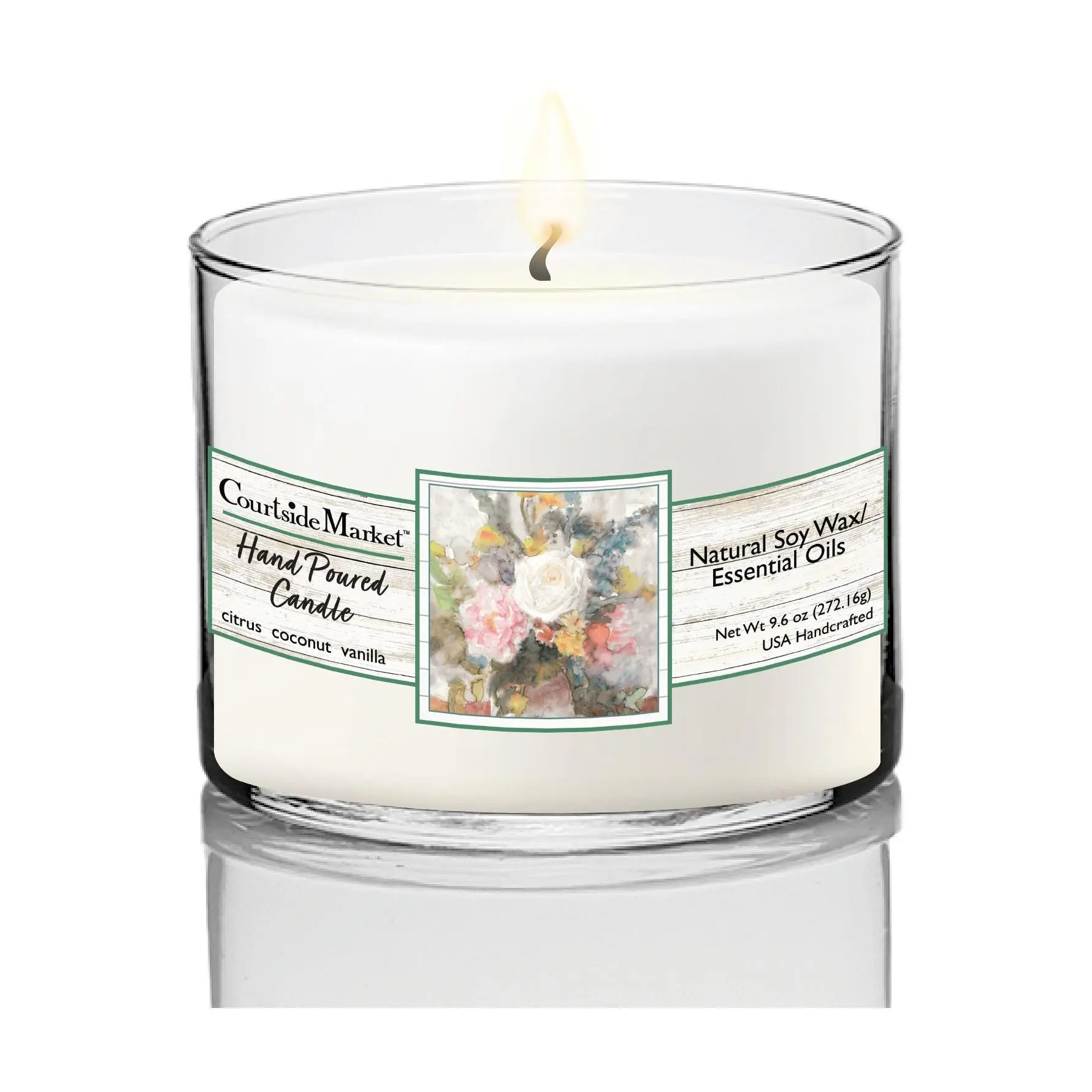 Courtside Market Table Bouquet II Circular Candle Glass 9.6 oz