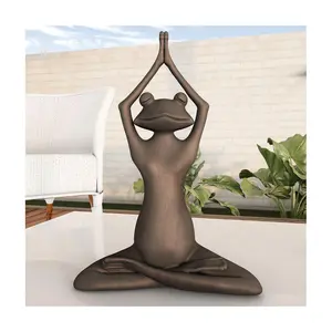 Pure Garden Stretching Frog Statue Zen Animal Yoga Figurine