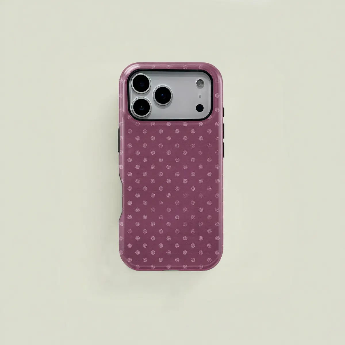 This minimalist purple polka dot pattern protective case is a durable 2-in-1 design, compatible with iPhone 17/16/15/14/13/12/11 Pro Max/Plus/Pro and Samsung Galaxy S25/S24/S23 Ultra series. It's a simple and stylish phone case.