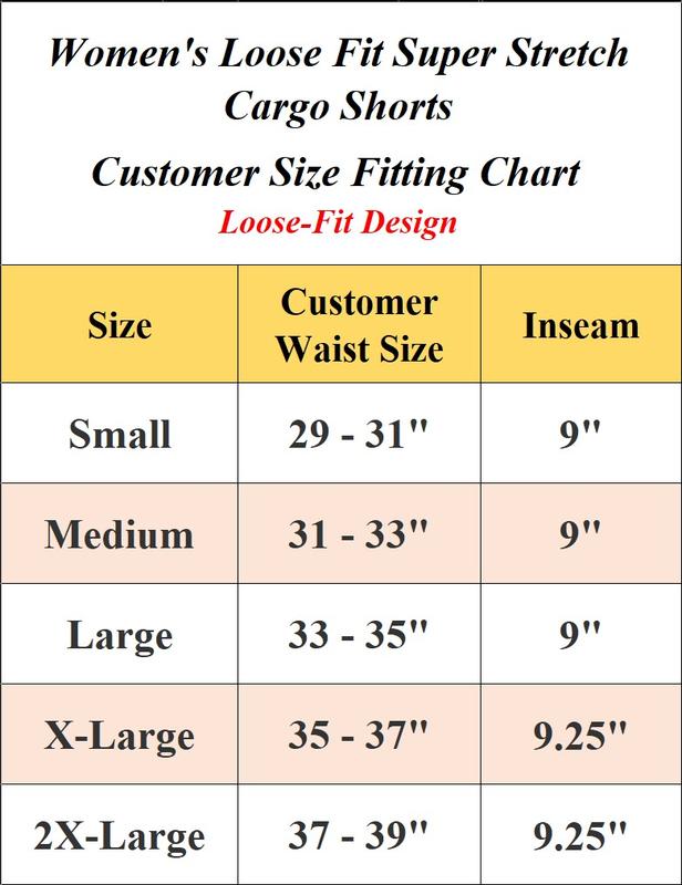 3-Pack Women’s Flex Cargo Shorts with Elastic Waistband and Drawstring – Comfortable Fit with 6 Pockets and Stretch Fabric (S-2XL)
