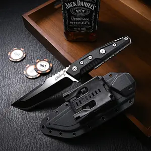 Hand-forged multi-functional knife, sharp edge, G10 non-slip handle, thickened full-wrap K-sheath design, perfect for home meat cutting and outdoor camping, handling various scenarios.