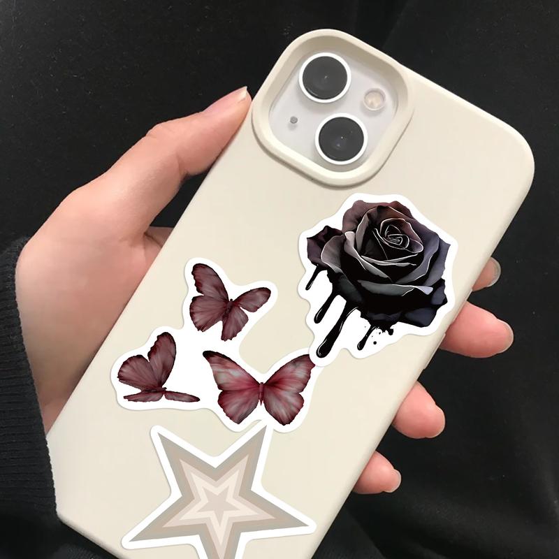 100pc Y2K Sticker Pack Pinterest Girl Black And White Durable Vinyl Waterproof Stickers for Book Phone Laptop Water Bottle Fun Craft Stickers for Smartphone Scrapbooks Planners Gifts and Rewards Cute Gifts for Girls Kids Teens Adults - Cellphone