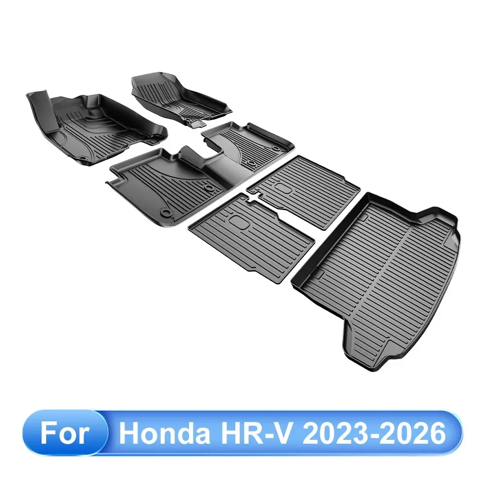 AOMSAZTO 6Pcs Custom-Fit Anti-Slip TPE Floor Mats for Honda HR-V 2023-2026, Weatherproof All-Season Auto Parts Accessories, Premium Car Interior Accessory, Mat Floor Mats