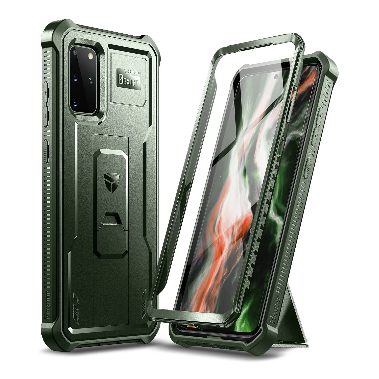 Dexnor for Samsung Galaxy S20+ Plus 5G Case, [Built in Screen Protector and Kickstand] Heavy Duty Military Grade Protection Shockproof Protective Cover for Samsung Galaxy S20 Plus 5G