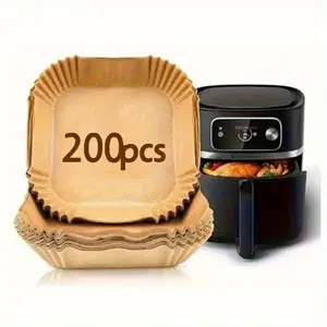 200pcs 6.10in Wave Edge Parchment Non-Stick Food Grade for Baking Air Fryer Steak Fries Versatile Kitchen Usage Ideal for Grilling & Everyday Cooking